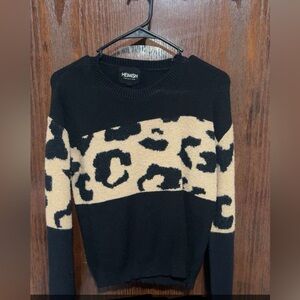 Black and Tan Leopard Print Sweater
